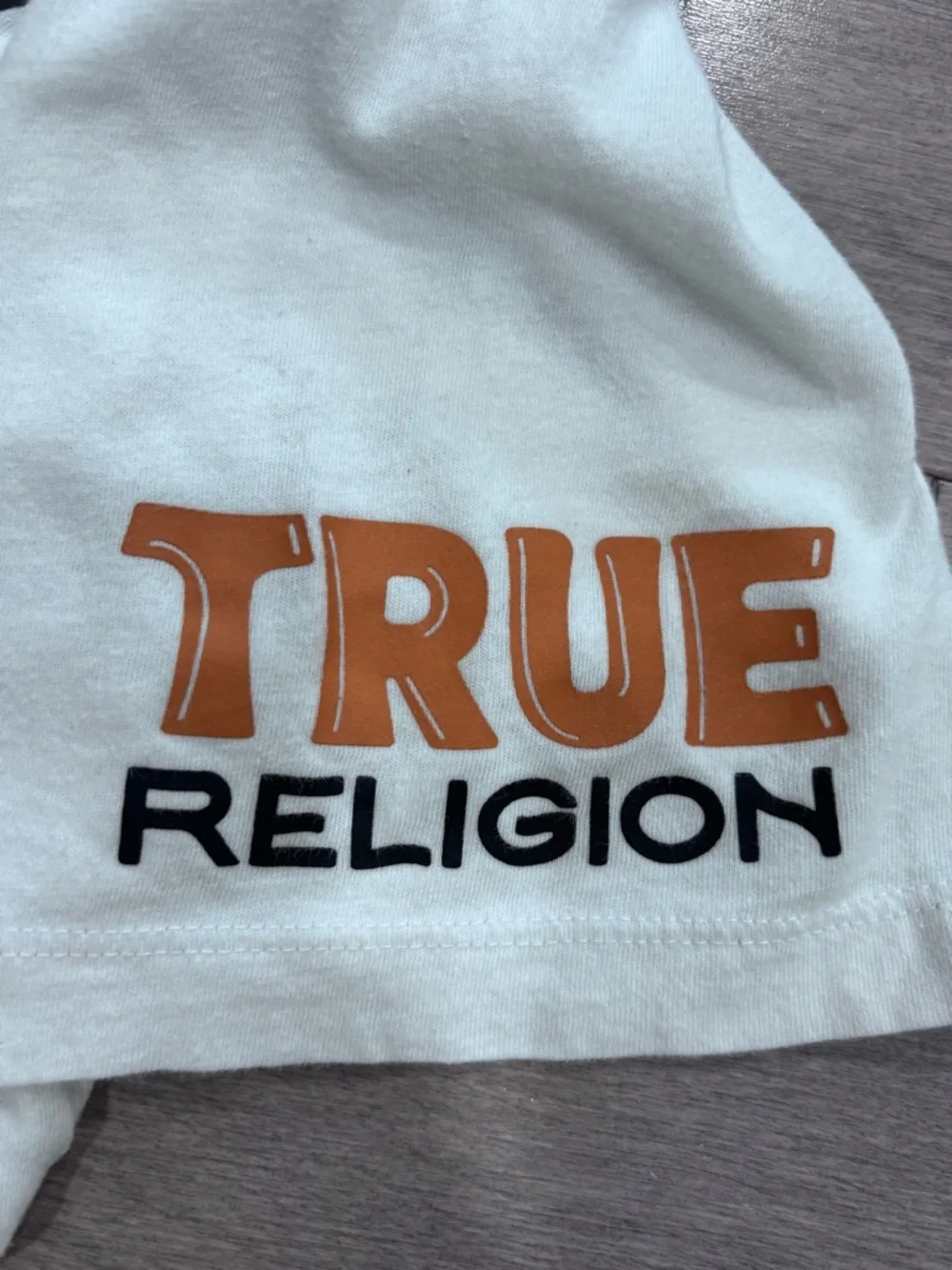 True Religion Brand Jeans White Buddha Logo Graphic Tee 100 Cotton Medium